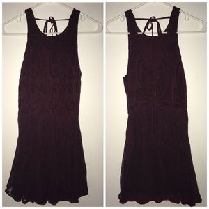 Suede plum dress.